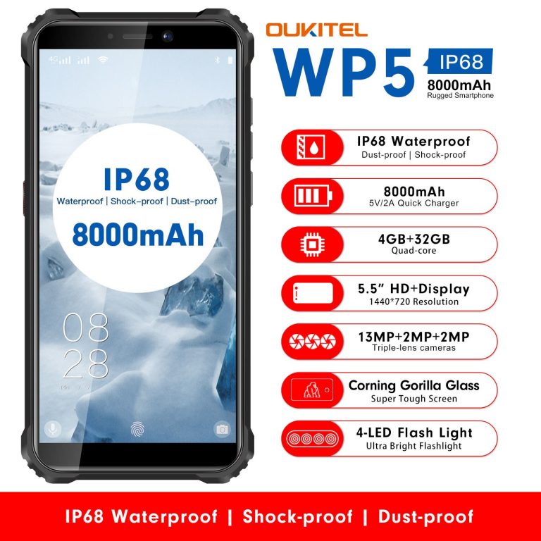 OUKITEL WP5 8000mAh IP68 shockproof Rugged Smartphone Android