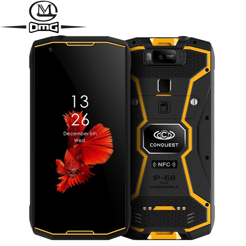 Conquest S12 pro 6GB+128GB 8000mAh NFC IP68 Waterproof shockproof Mobile Phone 5.99" Android 8.1 Octa Core 4G Rugged Smartphone