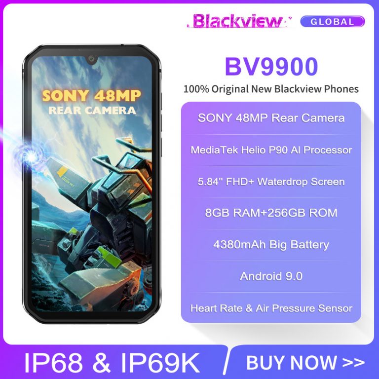 Blackview  NFC 8GB RAM 256GB ROM Helio P90 Octa Core 4G Rugged Smartphone