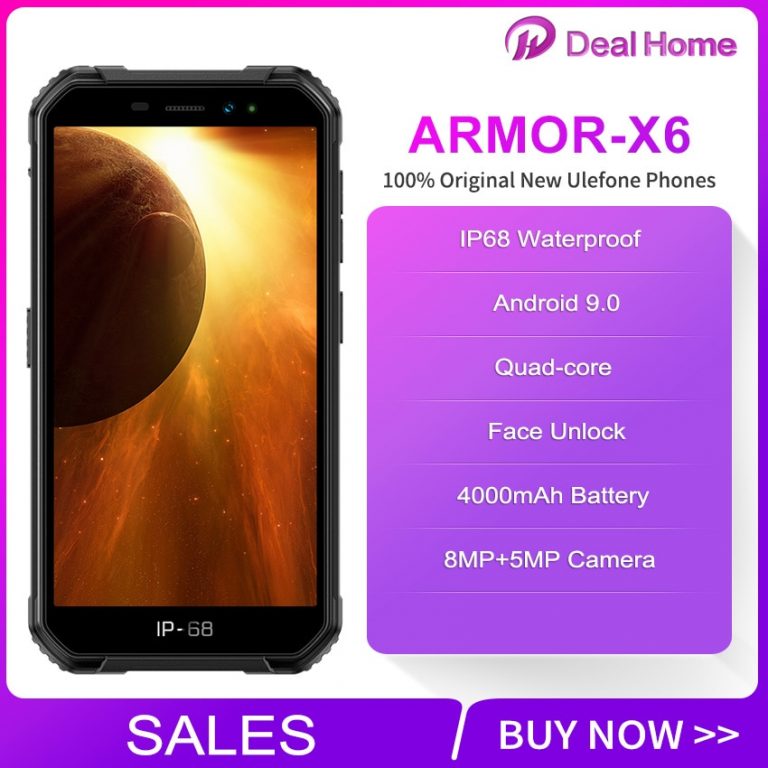 Ulefone Armor X6 5.0" IP68 Waterproof Smartphone Android 9.0 Cell Phone