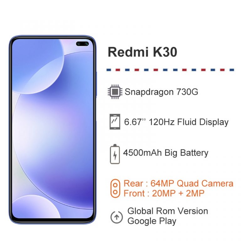 Xiaomi Redmi K30 8GB 256GB Global ROM Smartphone 6.67" 120Hz Fluid Display