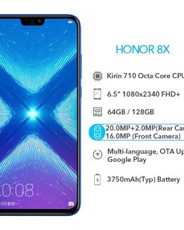 Google Play Honor 8X 8 X Smartphone Global Rom 4GRAM 64G/128G Kirin 710 Octa Core 6.5'' 20MP Dual Rear Cam Mobile Phone Android