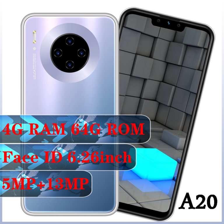 A20 smartphones 4G RAM 64G ROM 5MP+13MP android mobile phones face ID
