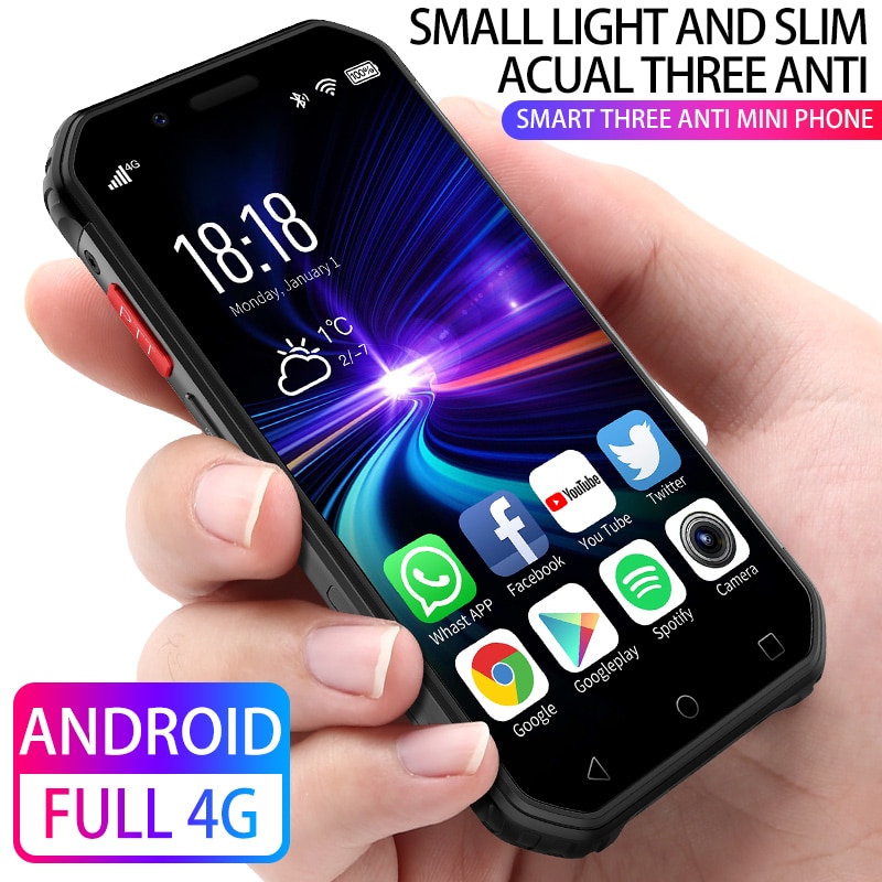 UNIWA M31 Android 6.0 Mobile Phone Waterproof IP68 Cellphone Quad Core 3G 32G Pocket Size Smartphone PTT NFC Button 1900mAh SOS