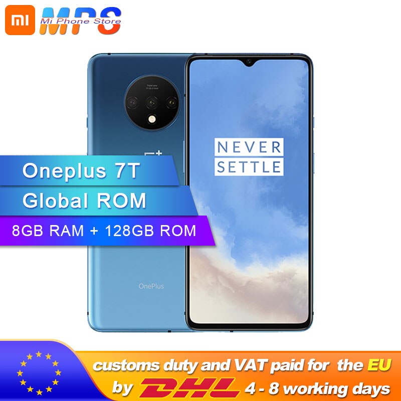 New Arrival Original Oneplus 7T 7 T Smartphone 8GB RAM 128GB ROM Android 10 Snapdragon 855 Plus 6.55'' 90Hz Screen Camera 48MP