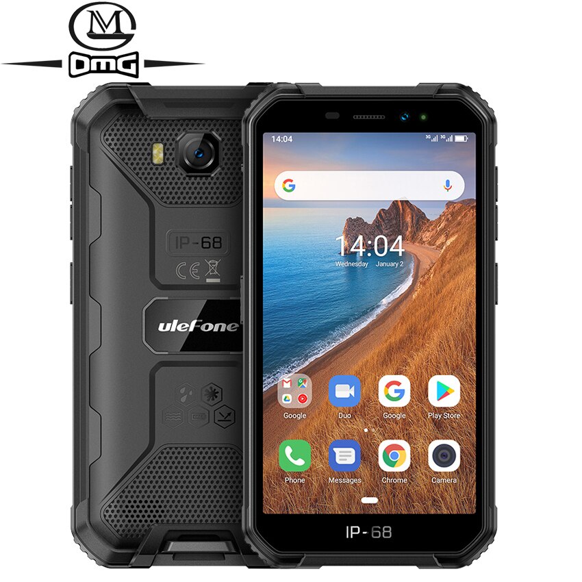 Ulefone Armor X6 IP68 shockproof Rugged Smartphone Android 9.0 MT6580 Quad-core mobile phone 4000mAh 2GB + 16GB 3G cellphone