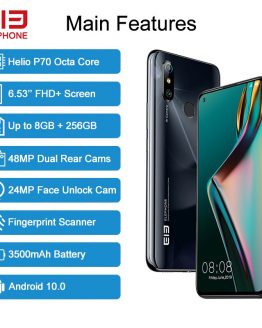 New ELEPHONE U3H Helio P70 Octa Core Smartphone 6GB 128GB 6.53" FHD+ 48MP Dual Rear Camera 24MP Selfie Bluetooth Android 10