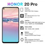 HONOR 20 Pro Google Play Smartphone 6.26''8GB 128GB Kirin 980 Octa Core