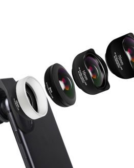 4 in 1 No Distortion Phone Camera Lens Kit Fisheye Wide Angle Macro Telephoto Lenses with Clips Lentes for Most of Smartphones