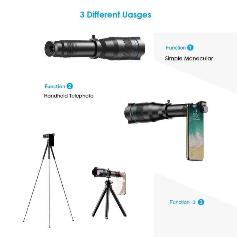 APEXEL HD 60X metal telephoto zoom lens telescope monocular mobile lens+ extendable tripod for Xiaomi Huawei all Smartphones 1 Capture Every Detail: APEXEL 60X Telephoto Zoom Lens for Smartphones
