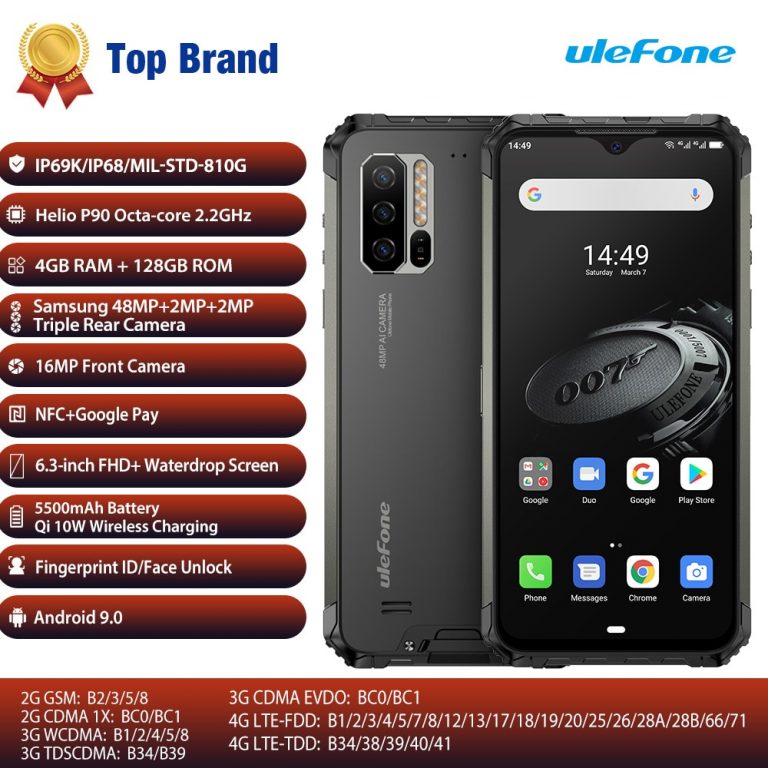 Ulefone Armor 7E Smartphone 4GB+128GB Rugged Mobile Phone Waterproof