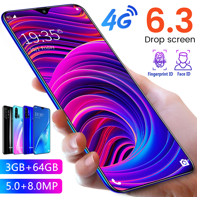 R30 Pro Smartphone Android 4G Cellphones 6.3 Inch Dual Sim Unlocked Mobile Phone Water Drop Screen