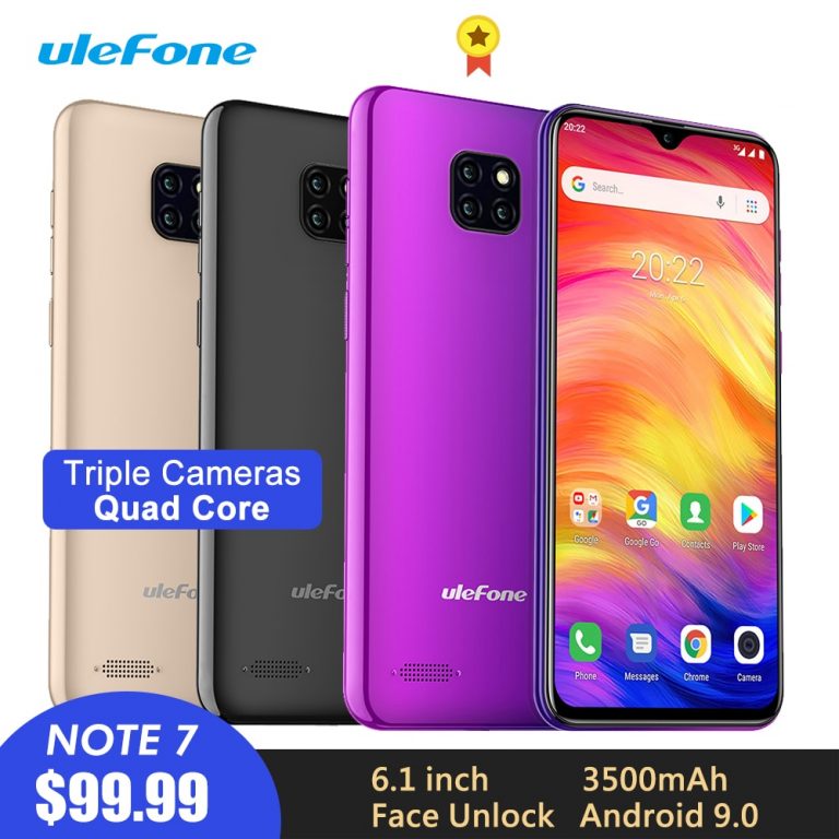 Ulefone Note 7 Android 9.0 Smartphone 3500mAh 19.2:9 Quad Core 6.1inch