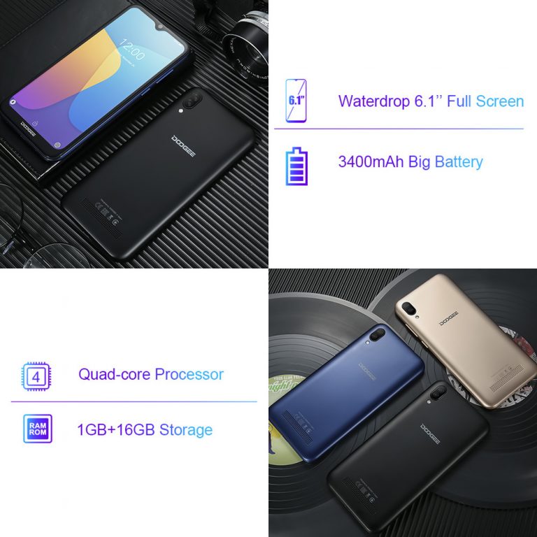 DOOGEE X90 6.1" 19:9 Waterdrop LTPS Screen Smartphone Quad Core 1