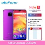Ulefone Note 7 Smartphone 6.1 inch 19:9 Waterdrop Android 8.1 1GB+16GB Quad Core