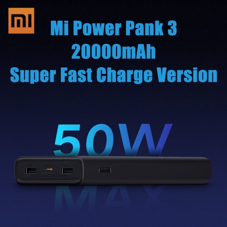 Newest Original Xiaomi Power Bank 3 20000mAh USB-C 50W Max Fast Charge Mi Powerbank for Laptop Smartphone MacBook Mi 9 Pro