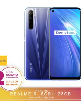 [Official Spanish Version Warranty] Realme 6 4 + 64 gb, 6 + 128 gb, 8 + 128gb Smartphone octa core, Four cameras, reader side paw prints