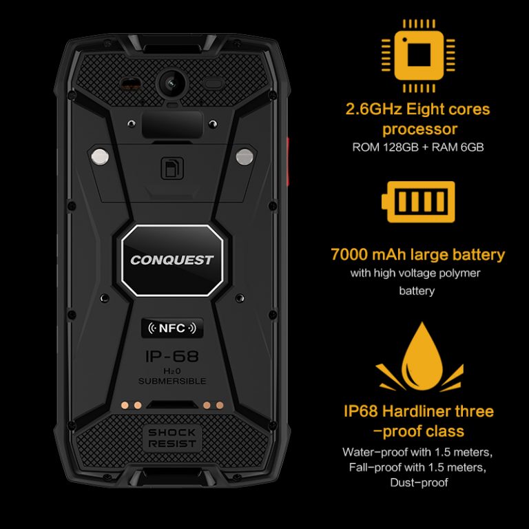 Conquest S11 IPS Android 7.0 4G Smartphone IP68 Waterproof 6GB 128 GB Mobile Phone 7000mAh POC NFC Cellphone MT6757V Octa Core 2 Conquest S11 IPS Android 7.0 4G Smartphone IP68 Waterproof 6GB 128 GB Mobile