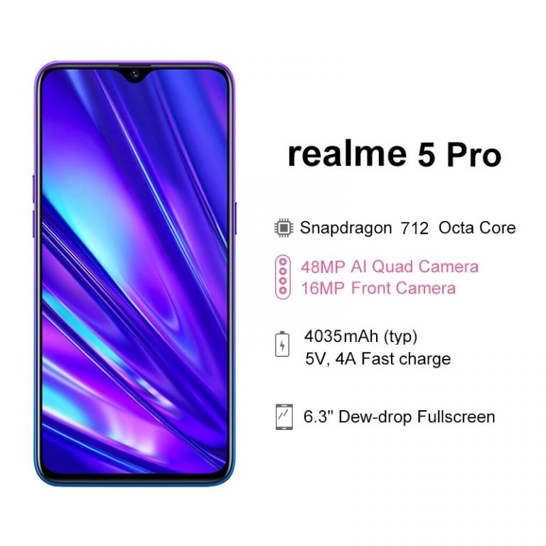 realme 5 Pro Global Version 4GB 128GB Snapdragon 712 Octa-Core Smartphone