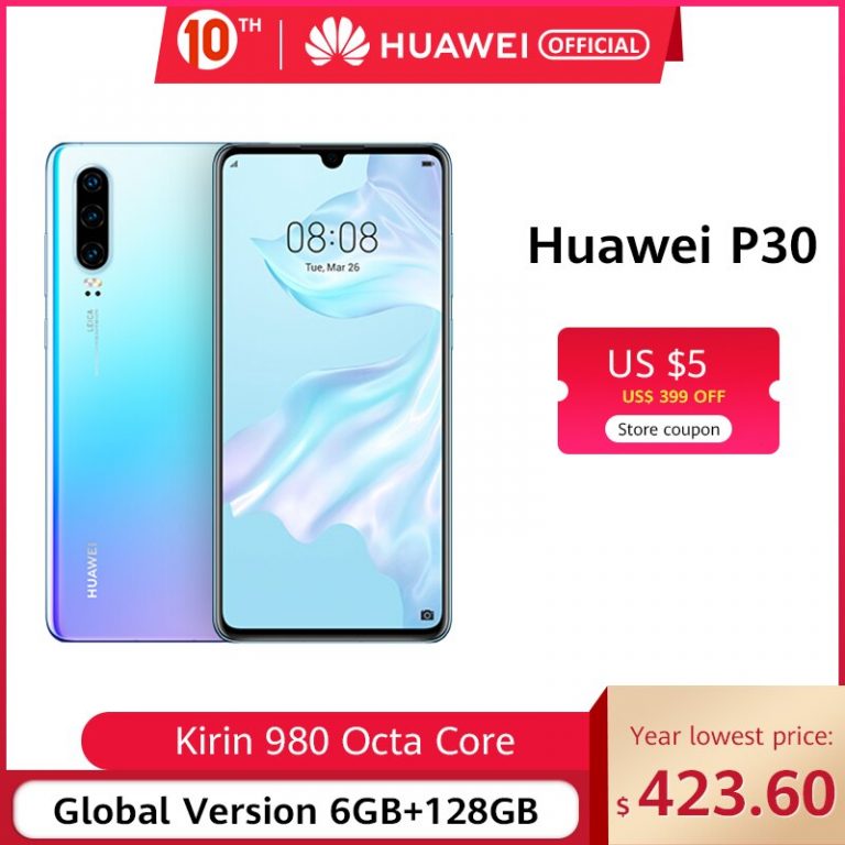 In stock Global Version Huawei P30 Smartphone 6GB 128GB Kirin 980 30x Digital