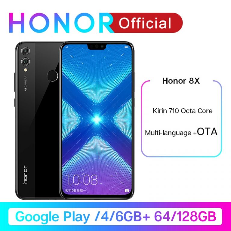Google Play Honor 8X 8 X Smartphone Global Rom 4GRAM 64G/128G Kirin