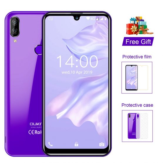 OUKITEL C16 Pro 5.71'' Android 9.0 19:9 MT6761P 3GB 32GB Smartphone Fingerprint Face ID Waterdrop Screen 5V/1A 4G Mobile Phone