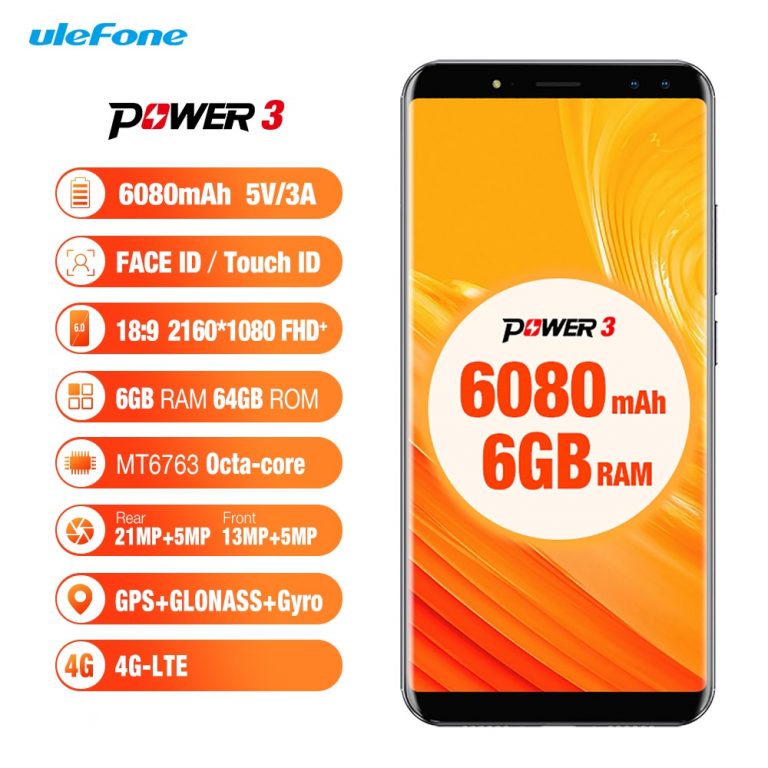 Ulefone Power 3 Android 7.1 Mobile Phone 6.0" 18:9 FHD+ Octa Core