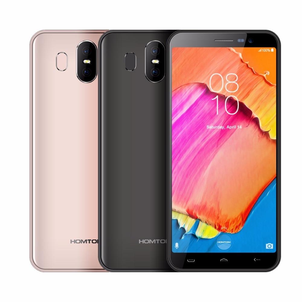 HOMTOM S17 Android 8.1 Quad Core 5.5" 18:9 Full Display Smartphone Fingerprint Face ID 2GB RAM 16GB ROM 13MP+8MP Mobile Phone