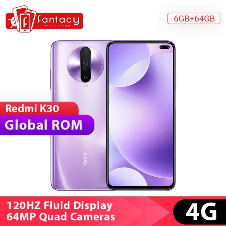 Global Rom Xiaomi Redmi K30 4G Snapdragon 730G 6GB 64GB Smartphone Octa Core 64MP Quad Camera 6.67 120HZ Fluid Screen 27W Charge