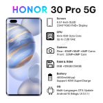 New Arrival Honor 30 Pro 5G Smartphone Kirin 990 6.57'' 40MP Triple Cam 50x Digital Zoom Wi-Fi 6+ Mobile Phones 40W SuperCharge
