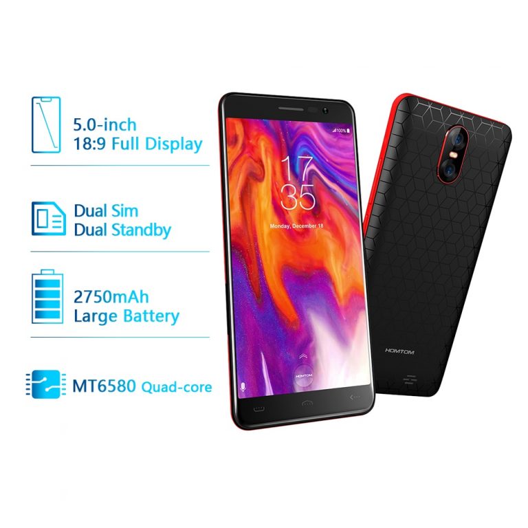 Global Version HOMTOM S12 3G Smartphone Android 6.0 5.0 inch 18:9 Full Display