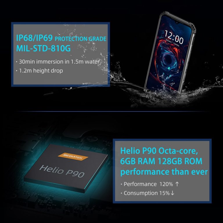 DOOGEE S95 6GB 128GB shockproof Modular Mobile Phone 6.3" Display Octa Core