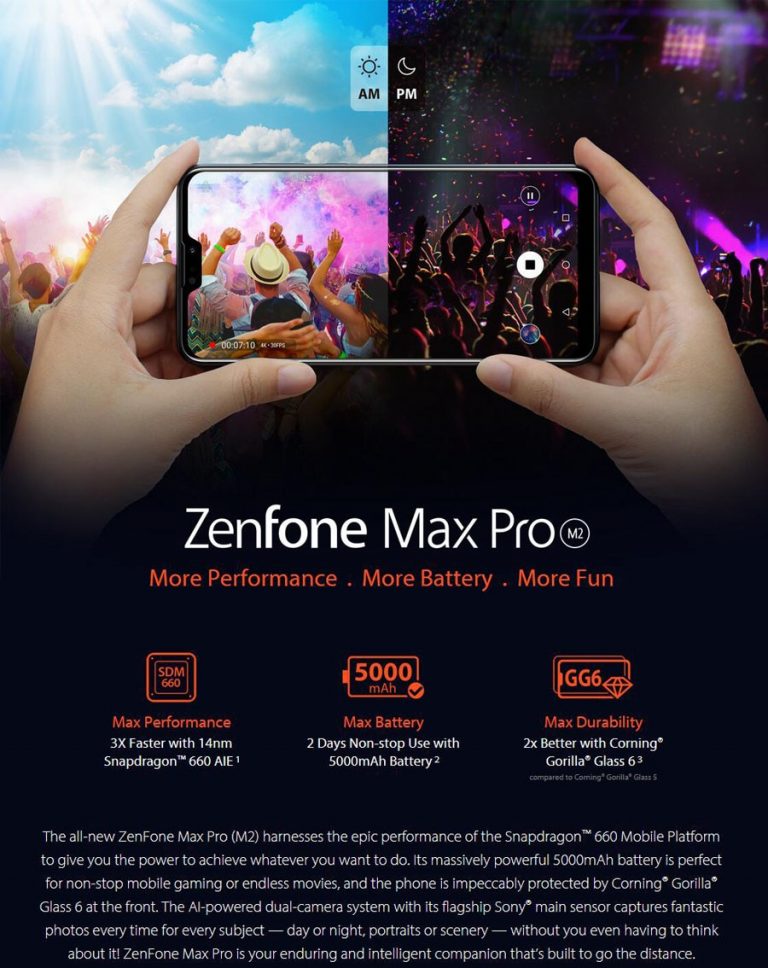 New Original Asus Zenfone Max Pro M2 Mobile phone 5000mAh 4GB RAM
