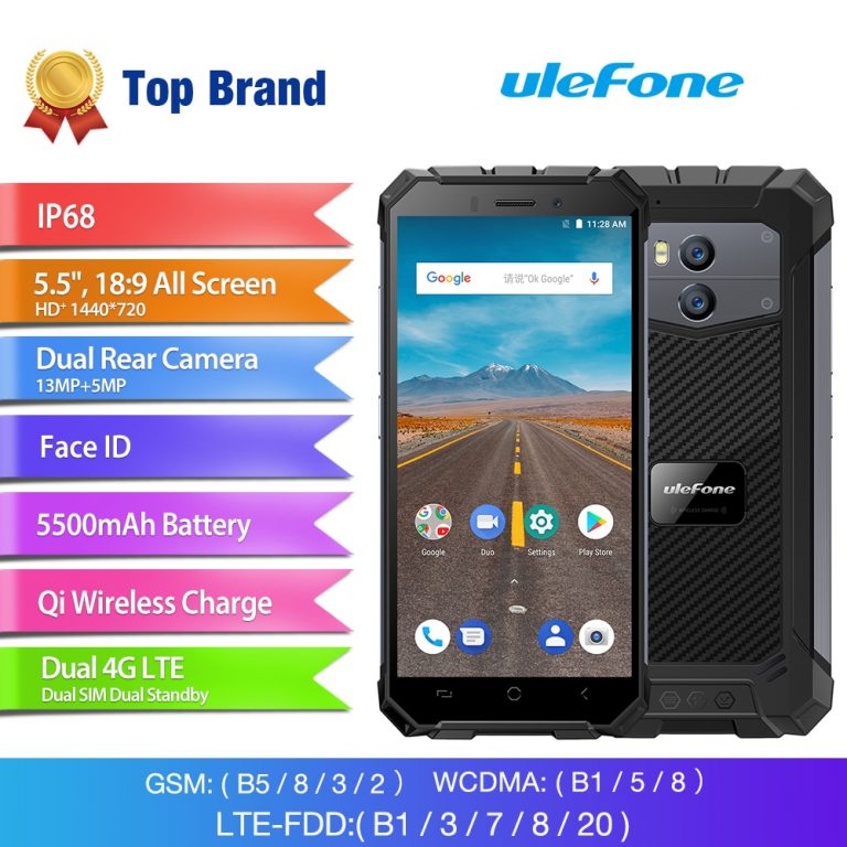 Ulefone Armor X IP68 Waterproof Mobile Phone Android 8.1 5.5" HD Quad Core
