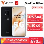 Global Rom Oneplus 8 Pro 5G Smartphone Snapdragon 865 12GB 256GB 6.87'' 120Hz Fluid Display 48MP Quad Cams 30W Wireless Charging
