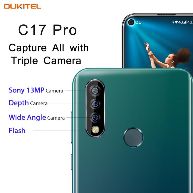 OUKITEL C17 Pro 6.35" Blind Hole Display Cellphone Android 9.0 Octa Core