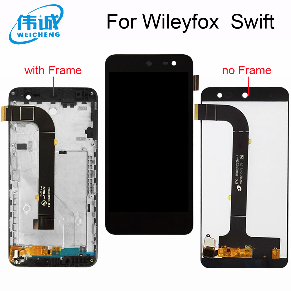 WEICHENG Wileyfox Swift Touch screen+ Lcd screen display assembly for Wileyfox swift lcd with frame Smartphone replacement+Tools