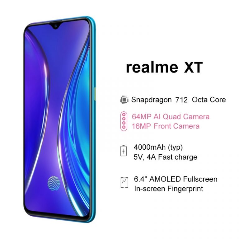 EU Version realme XT 8GB 128GB 6.4" Mobile Phone Snapdragon 712 64MP