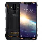 DOOGEE S90 Pro rugged mobile phone in military green showing 6.18″ FHD+ display, reinforced corners, and dual rear cameras.