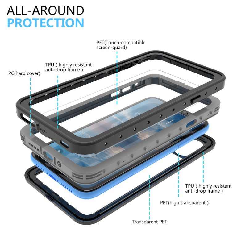 For iPhone 11 pro X XS Max XR Case IP68 Waterproof 360 Degree Protection Sports