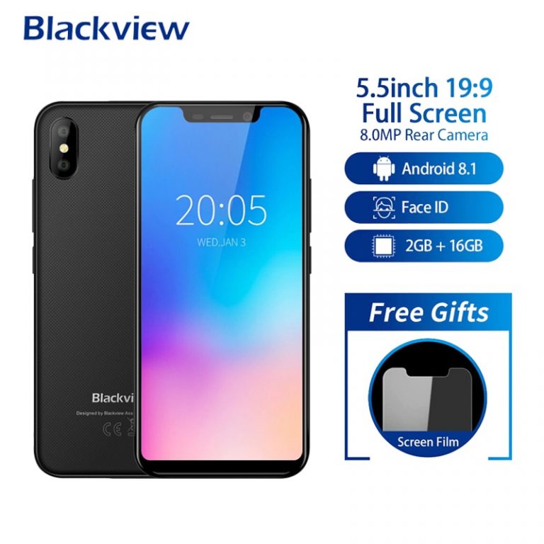Blackview A30 Dual Sim Smartphone 5.5" 19:9 Full Screen Mobile Phone Android