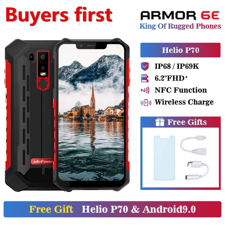 Ulefone Armor 6E Waterproof IP68 NFC Rugged Mobile Phone Helio P70 Otca-core