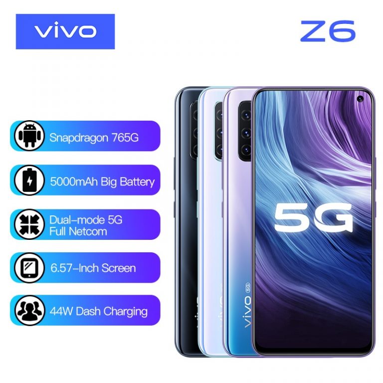 Original new vivo Z6 5G Smartphone Snapdragon 765G 6GB 128GB 5000mAh