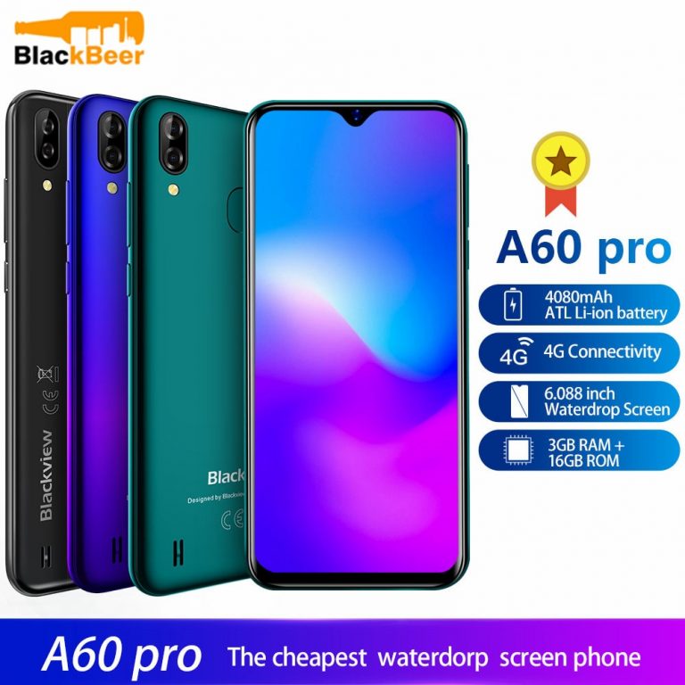 Blackview A60 Pro Smartphone Quad Core Android 9.0 4080mAh Cellphone