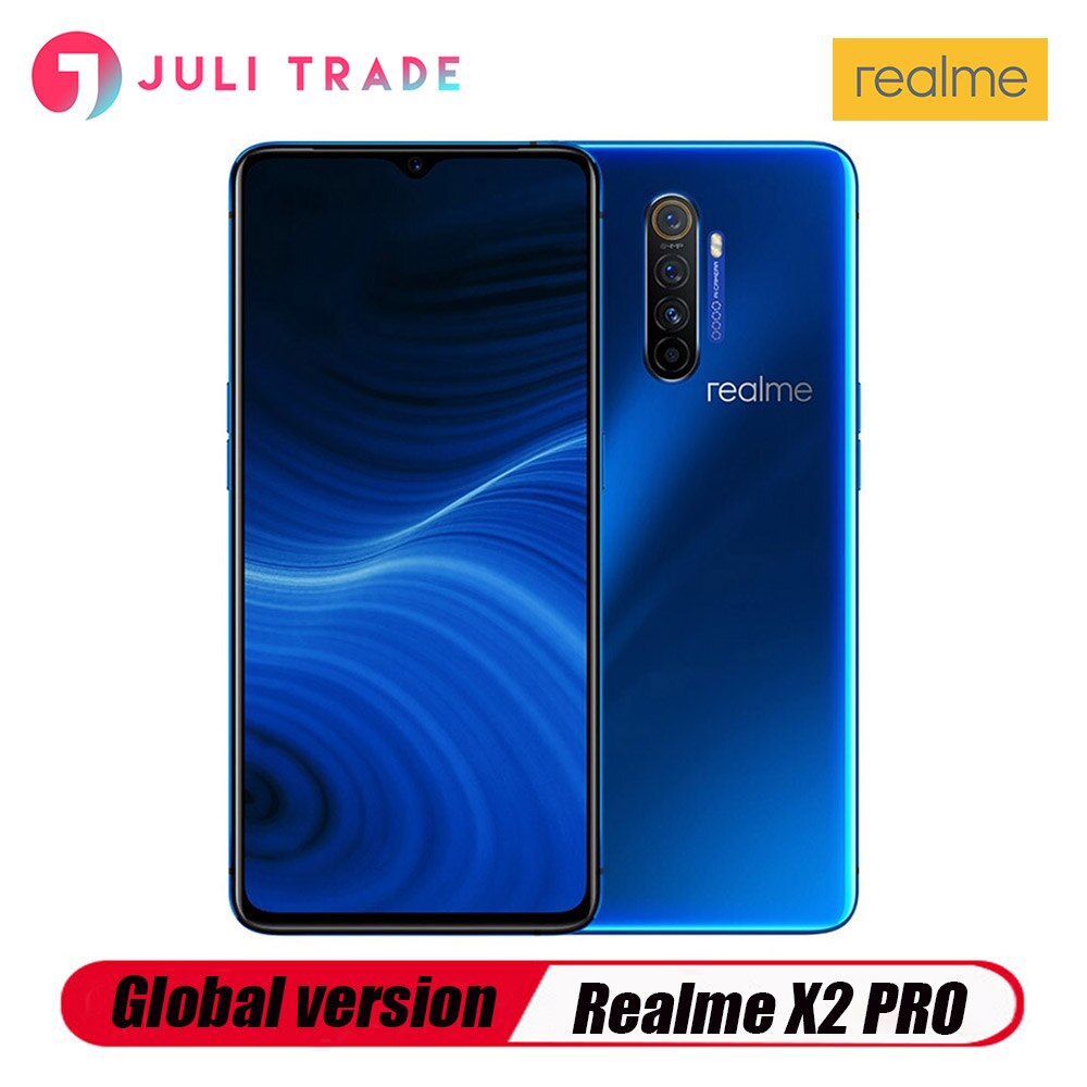 Global version OPPO realme X2 Pro 6.5" NFC Snapdragon 855 Plus 64MP Quad Camera Smartphone Cellphone 50W Super VOOC Fast charger