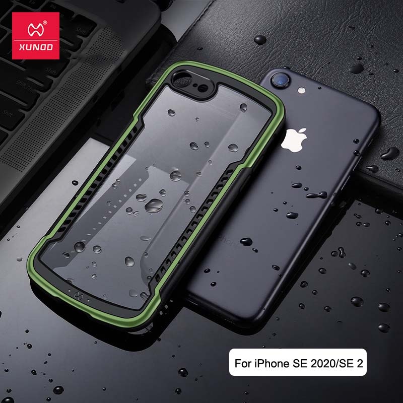 For iPhone SE 2020 Case XUNDD Luxury Stronger Drop-proof Armor Back Transparent Protective Case for iPhone SE2 SE 2 Case 4.7
