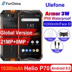 Ulefone armor 3W IP68 Waterproof Android 9.0 Mobile Phones 5.7" Helio P70 6G+64G Face ID NFC Global Version Smartphone 10300mAh