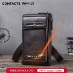 CONTACT'S FAMILY Phone Bag Case For iphone 11 pro max Messenger Leather