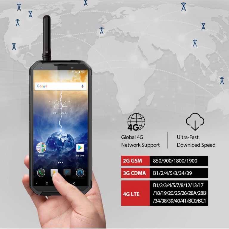 Blackview BV9500 Pro IP68/IP69K Rugged Phone 6GB 128GB 10000mAh QC 16.0MP Camera Octa Core 18:9 NFC Walkie Talkie Smartphone