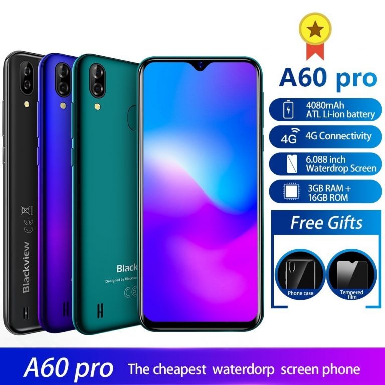 Blackview A60 Pro Android 9.0 pie cell phone Quad core 4080mAh phones